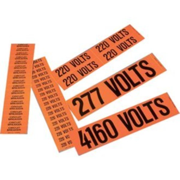 Panduit Voltage Marker, Vinyl, 277 Volts, PK5 PCV-277BY